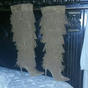 Fabulous faux seude thigh high boots