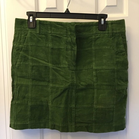 Green corduroy skirt