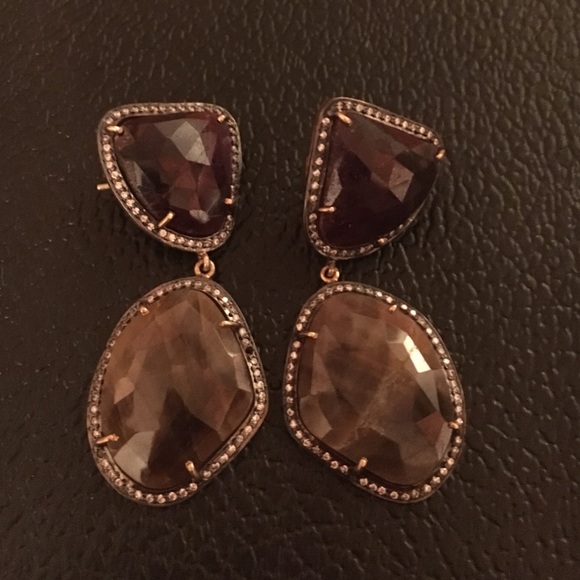 Gemstone drop earrings