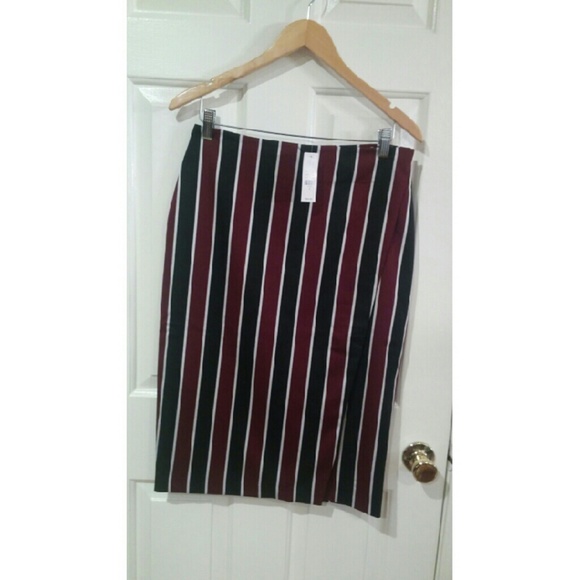 Striped wrapped pencil skirt - Picture 1 of 2