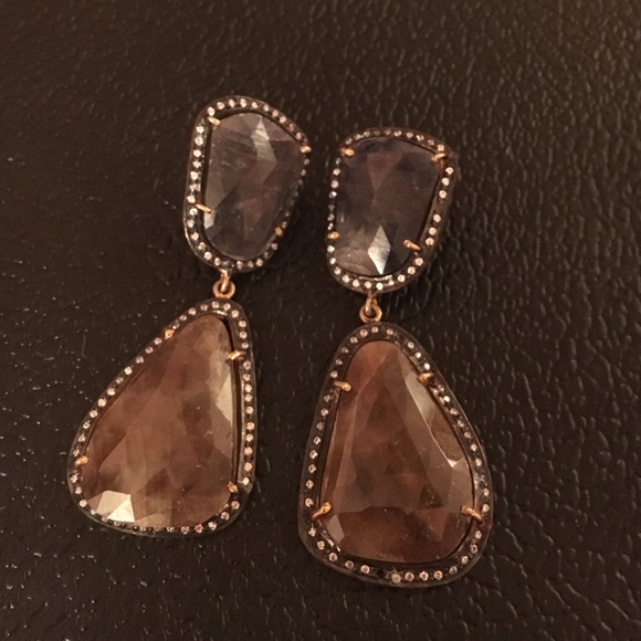 Gemstone drop earrings