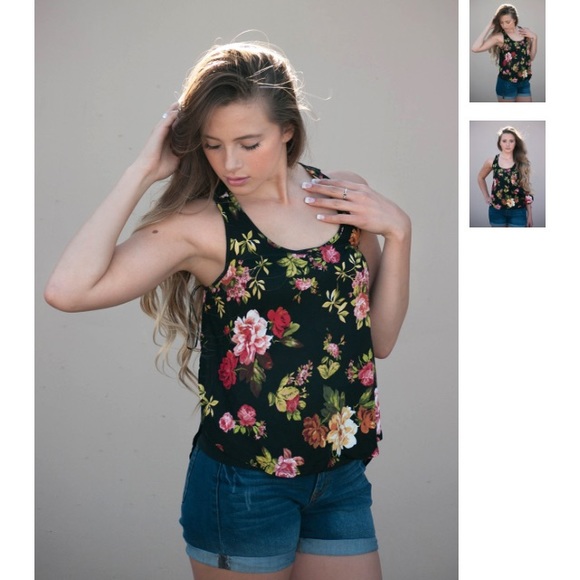Floral Sheer Back Tank Top