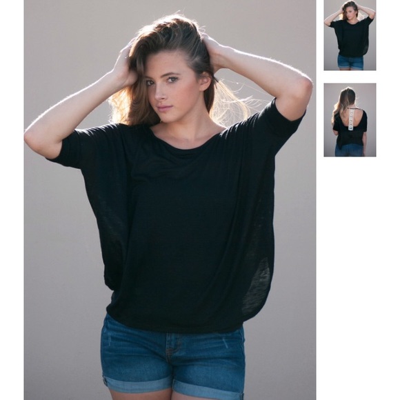 Crochet Open T Back Slub Slouchy Top