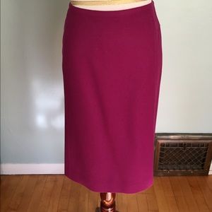 Fuschia wool cashmere blend pencil skirt