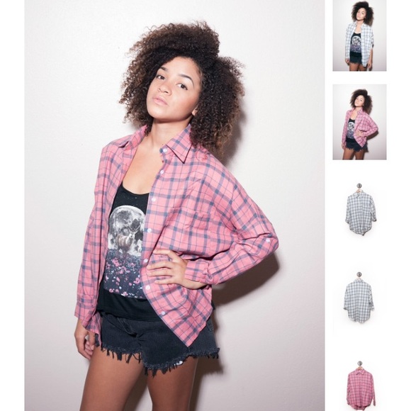 Plaid Dolman Flannel Shirt