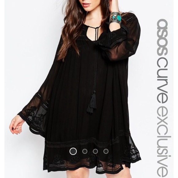 ASOS CURVE BOHO TASSEL DRESS