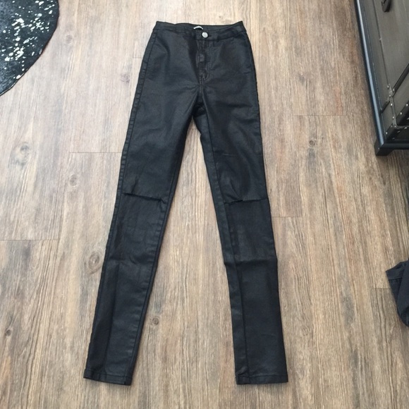 Misguided high waisted ripped knee pants