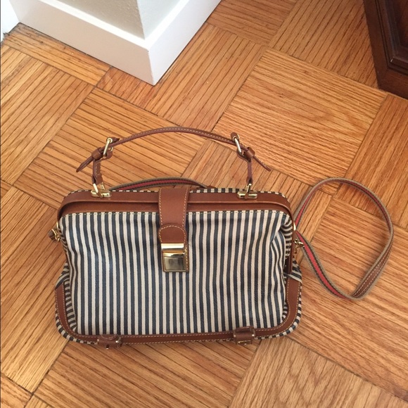 Anthropologie Striped Satchel