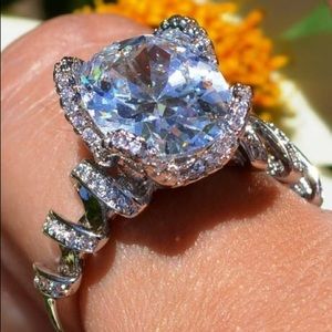 White ribbons ring size 8