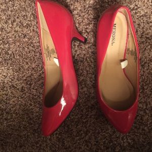 Red kitten heels