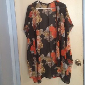 Floral kimono cardigan