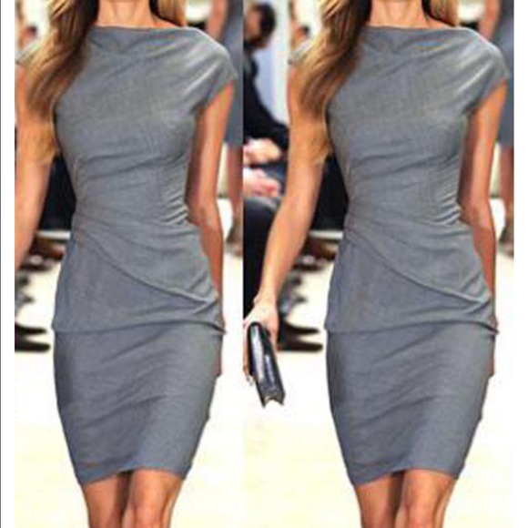 Gelud2uan Dresses & Skirts - NWOT Grey round neck short sleeve dress