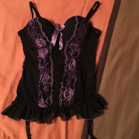 Lace mesh corset push-up top