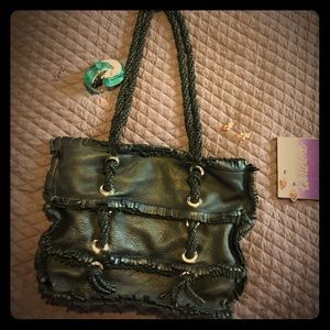 Leather Sabrina Scala fringe bag