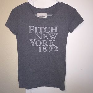 Gray Abercrombie and Fitch logo t shirt