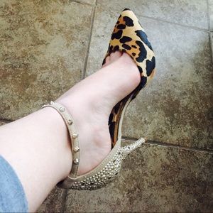 Gianni Bini Leopard-Print Haircalf Pumps
