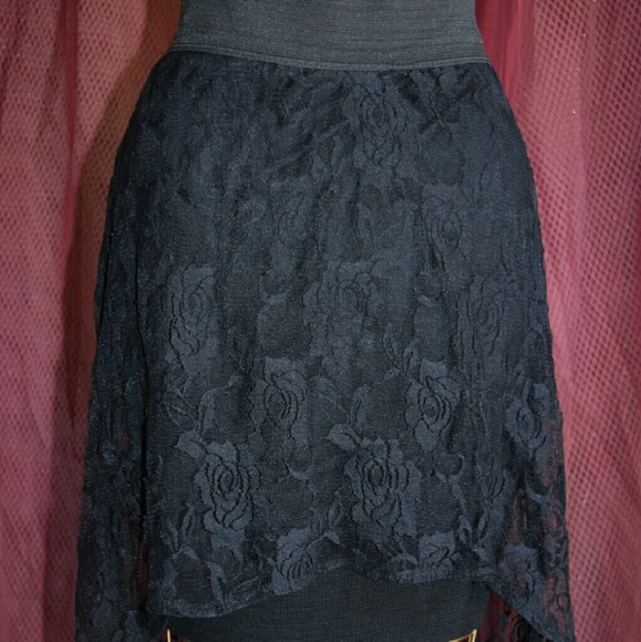 Black mini skirt