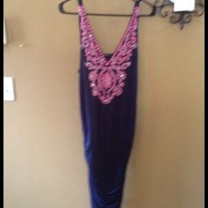 Navy blue and pink ruched dress .Gorgeous on!!