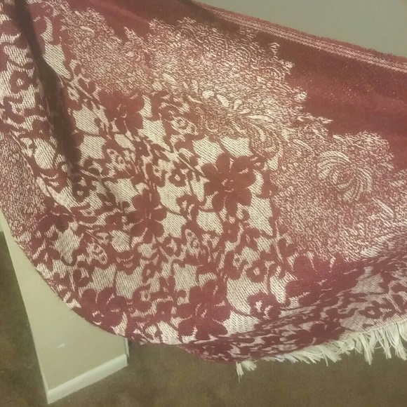 Thick Burgundy Winter Scarf - Picture 2 of 4