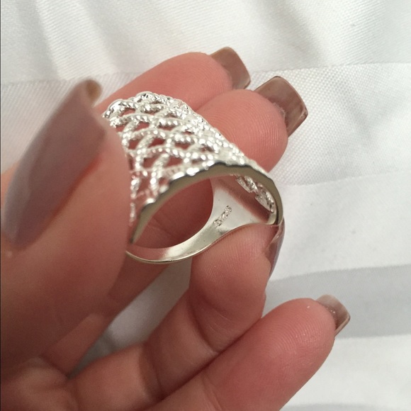 Criss-cross 925 silver ring - Picture 2 of 4