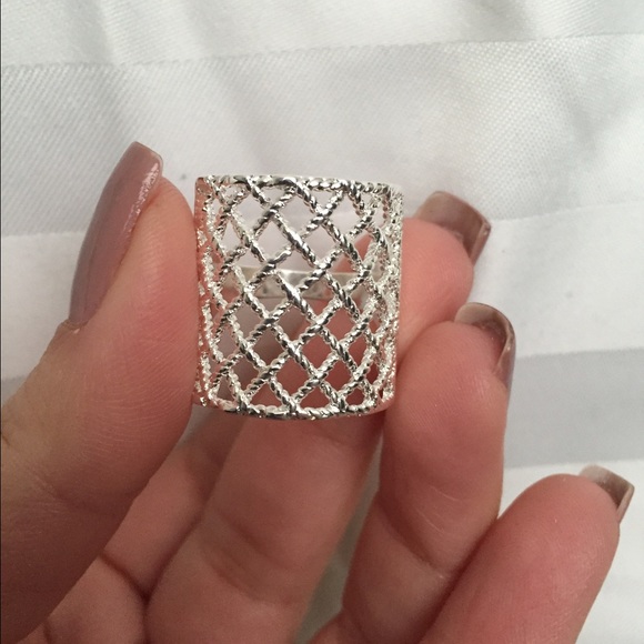 Criss-cross 925 silver ring - Picture 3 of 4