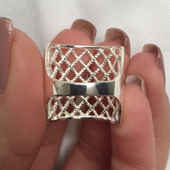 Criss-cross 925 silver ring - Picture 4 of 4