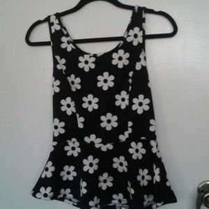 Flower design peplum top