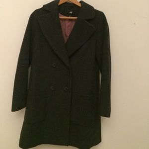 H&M dark grey peacoat size 4