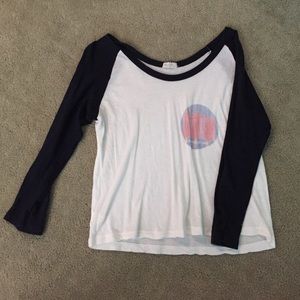 Brandy Melville/ John Galt Cropped Baseball Tee