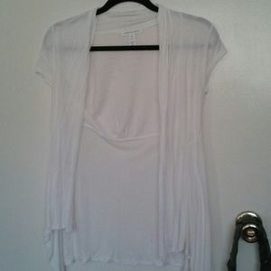 White short sleeve cardigan