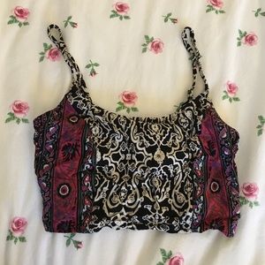 Black and White Bohemian Crop Top