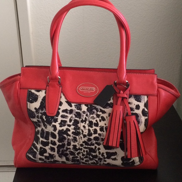 Gorgeous Red & Leopard COACH bag!