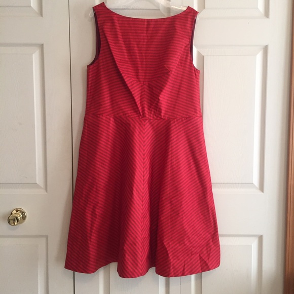 WEEKEND SALE Striped Red Taffeta Party Dress