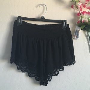 Soft Black Tassel Shorts
