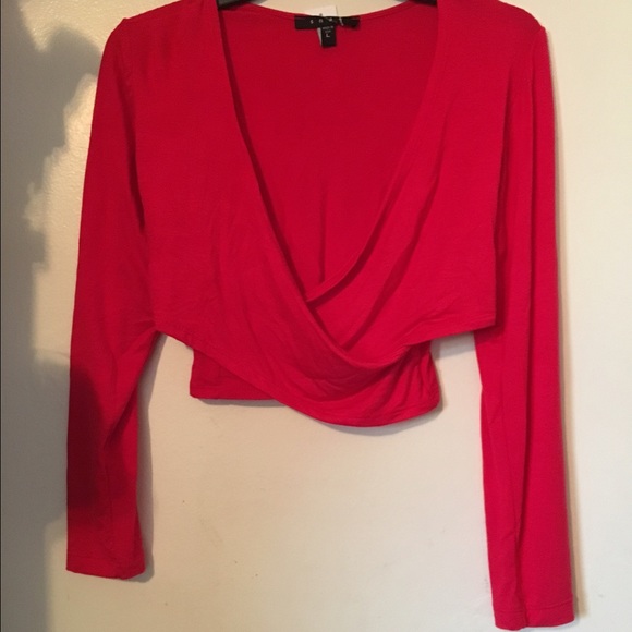 😍 Long sleeve crossover crop top size L - Picture 2 of 4