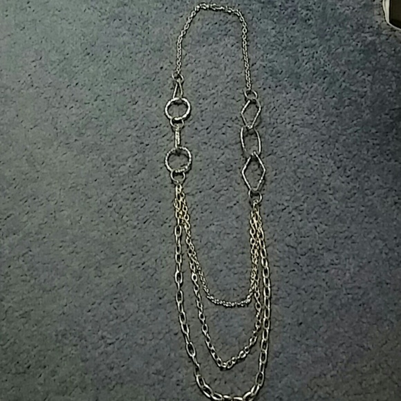 Silver asymmetrical necklace
