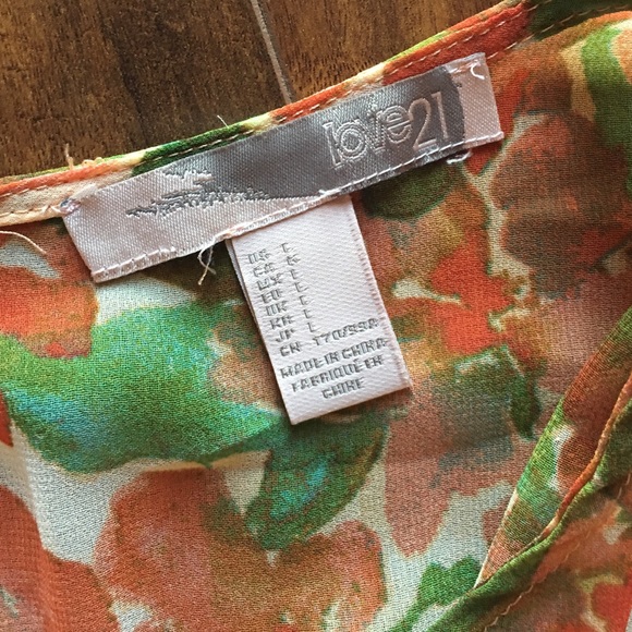 Coral colored Floral spring dress - Picture 2 of 4