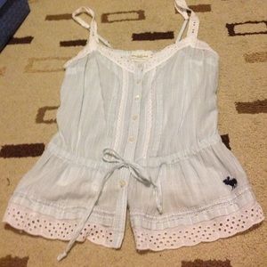 Baby blue and white tank