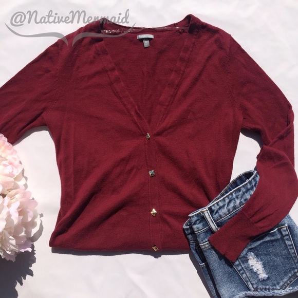 Charlotte Russe Sweaters - Maroon Cardigan