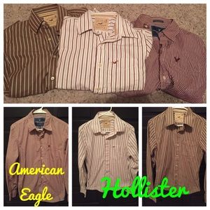 Men's sz S button down shirts. AE & Hollister