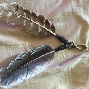 Large feather key chain.