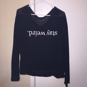 Brandy Melville stay weird black long sleeve