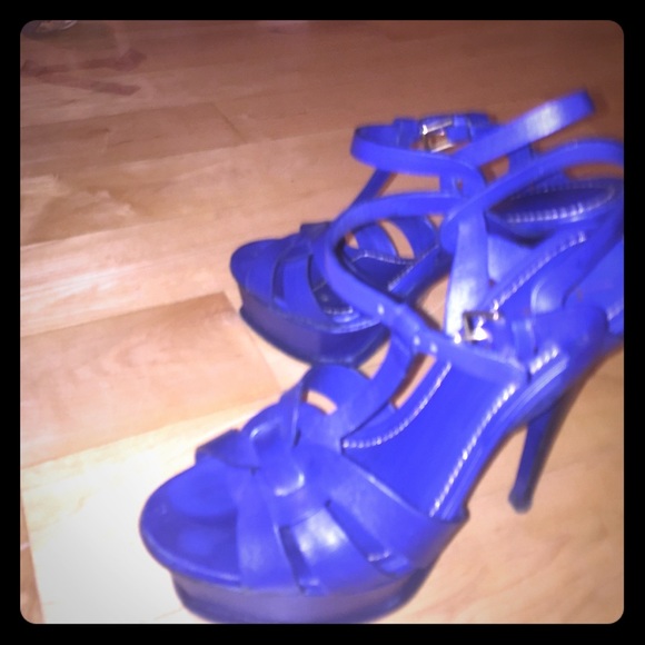 Blue YSL HEELS
