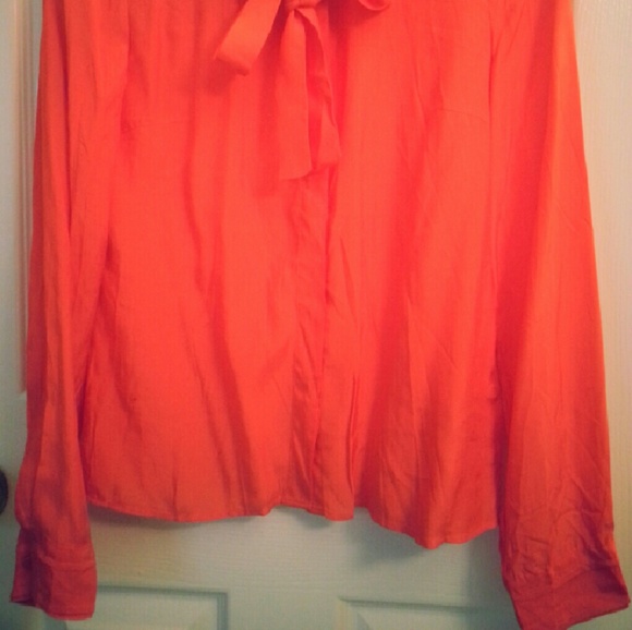 NWT NAF NAF Orange Top Long Sleeves - Picture 2 of 2