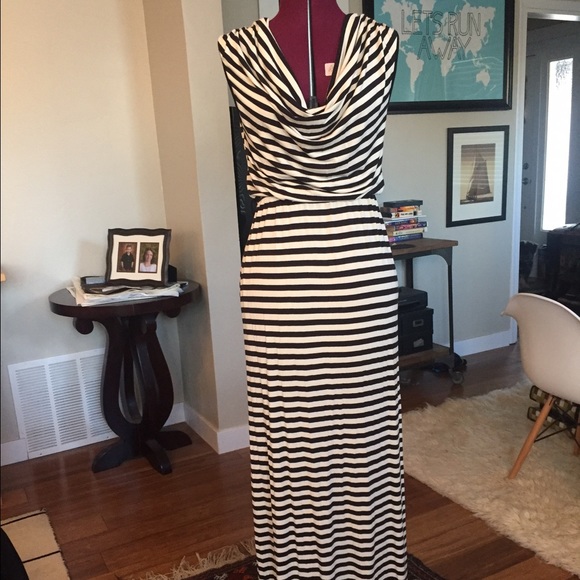 Knit striped maxi dress