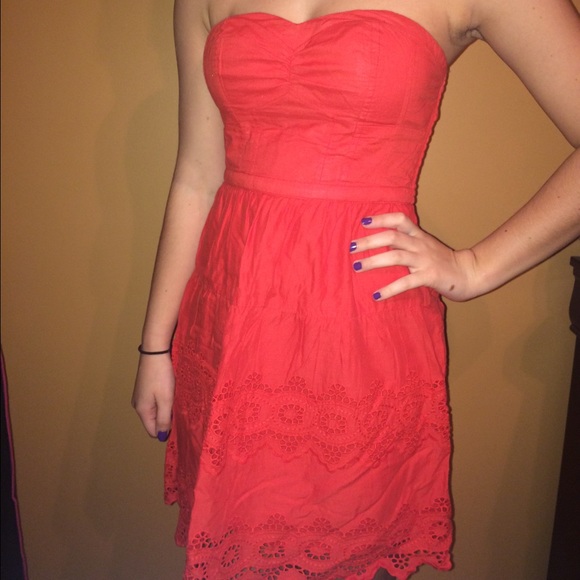 Blood Orange Strapless Dress