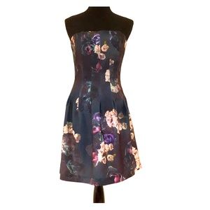 Strapless Floral Dress
