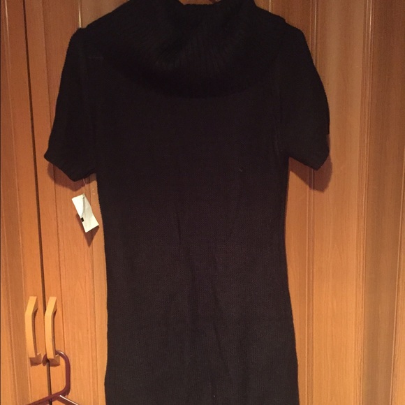 Black petite sweater dress