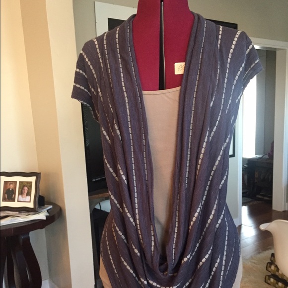Drape front cap sleeve cardigan/cover-up