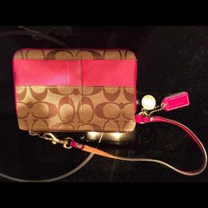 Pink COACH wristlet